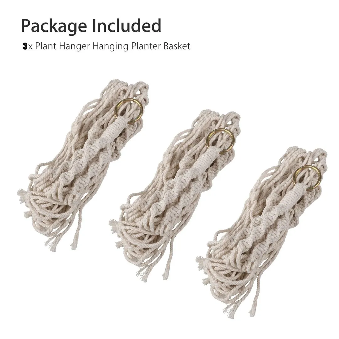 EEEKit 3 Pack Macrame Plant Hanger - Indoor Outdoor Hanging Planter Shelf - Decorative Flower Pot Holder - Hanging Baskets For Plant, Boho Bohemian Home Decor, in Box, for Succulents, Cacti, Herbs, photo 9 of 9