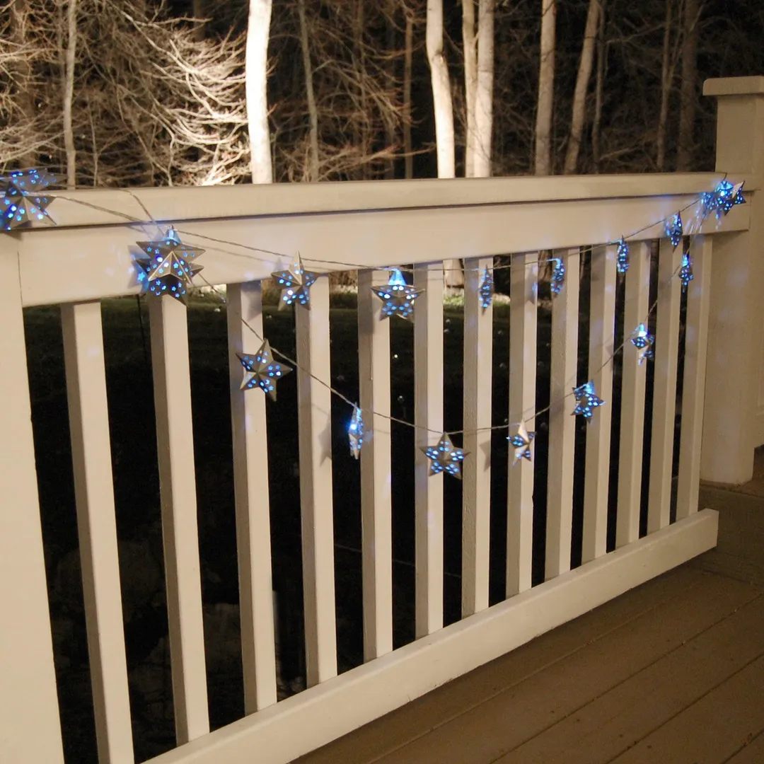 LumaBase Silver Metal Star Solar String Lights, 20 Lights, photo 4 of 6