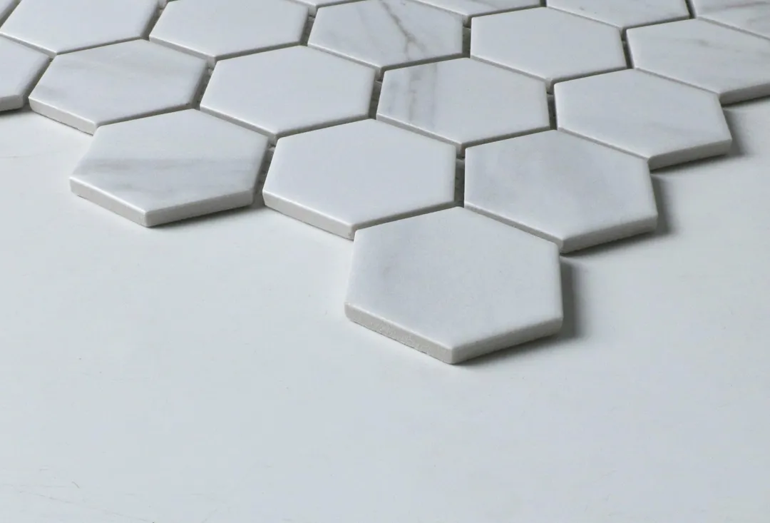 WS Tiles - Value Matte Carrara 10.7 in. x 11.1 in. Porcelain 2" Hexagon Mosaic Floor & Wall Tile (9 sq. ft / Case), photo 4 of 6