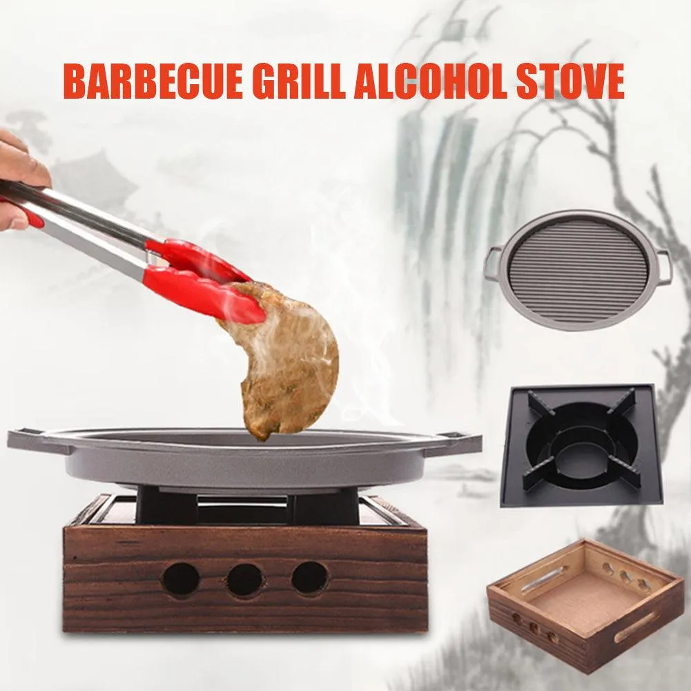 Portable Camping Uncovered Stove Cast Iron Barbecue BBQ Grill Charcoal Smoker Grill for Outdoor Family Cooking Camping Hiking Picnic, photo 5 of 9