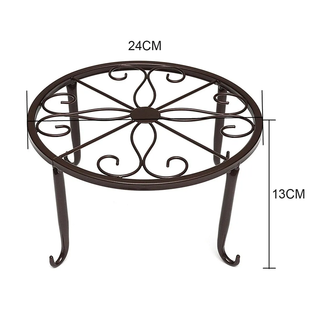 Wrought Iron Pot Plant Stand Flower Shelf Indoor Outdoor Garden Decor 24*24*13cm, photo 3 of 6