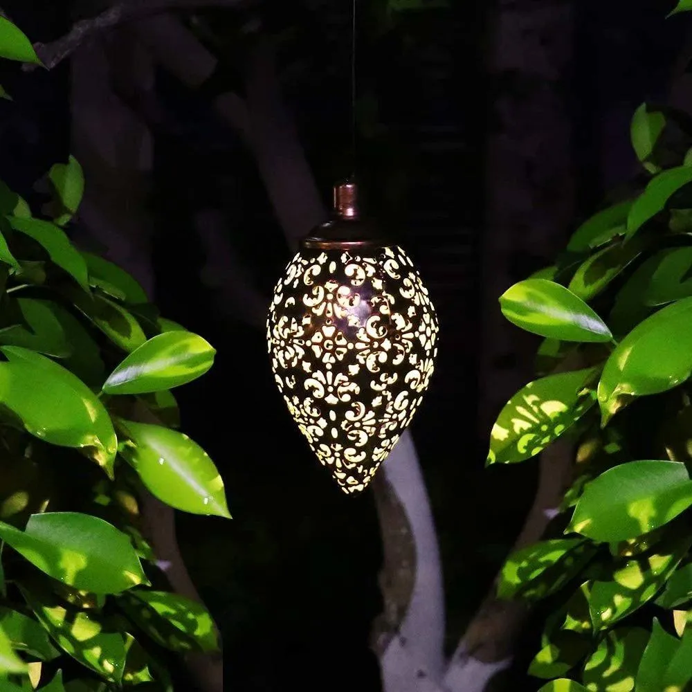 GENKENT Hanging Solar Lights Solar Lantern LED Garden Lights, Waterproof LED Lights, Outdoor Hollow Art Hanging Decor, photo 3 of 6