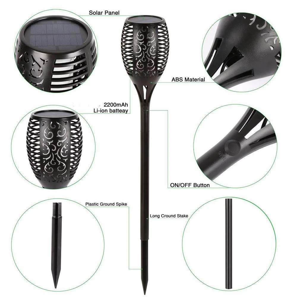 Anself Solar Power Torch Light Outdoor Landscape Garden Street Lights Waterproof Decorative Lamp, photo 4 of 7