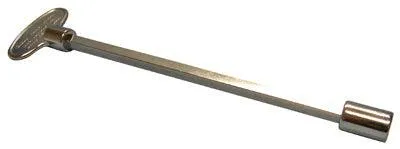 2PK-Blue Flame 8" Polished Chrome Gas Valve Fireplace Key With Handle Dual