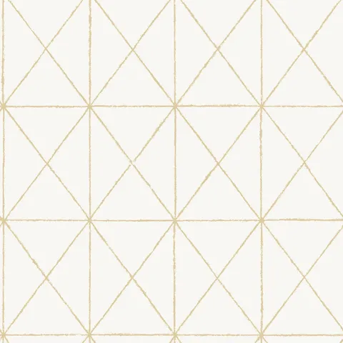White & Gold Get In Line Peel & Stick Wallpaper