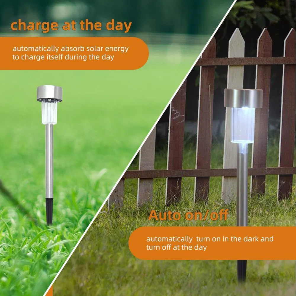Zimtown 24pcs Solar Outdoor LED Light, Stainless Steel Path Walkway Lights for Landscape, Patio Pathways, photo 12 of 12