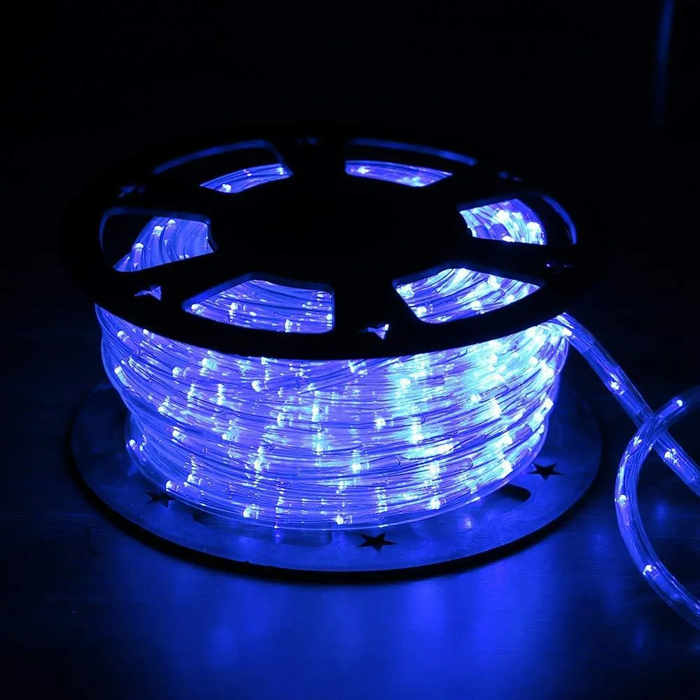 Ainfox 110V 100 Ft. 2 WireLed Rope Lights Strip Waterproof Indoor Outdoor Use for Backyard Party Christmas Thanksgiving Decoration (Blue), photo 9 of 11