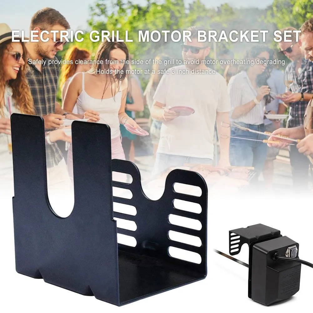 PROKTH Electric Grill Motor Bracket Set Barbecue Accessories Stainless Steel Rotisserie Universal Barbecue Grill Motor Support Plates Outdoor Camping BBQ Tools, photo 2 of 7