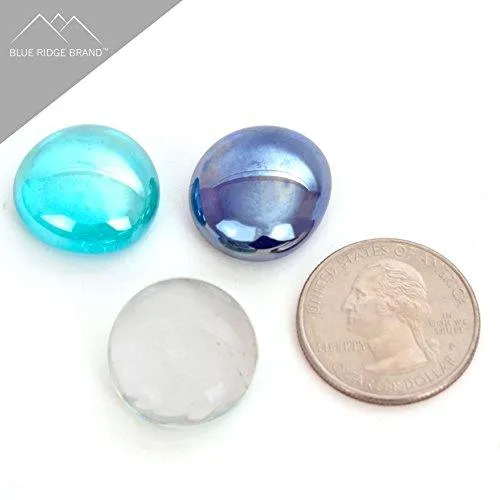 Blue Ridge Brand Fire Pit Glass - Aqua, Dark Blue Blend Reflective Fire Glass Beads 3/4" - Reflective Fire Pit Glass Rocks - Blue Ridge Brand Reflective Glass Beads for Fireplace and Landscaping 3, 5, 10, 20, 50 Pound, photo 3 of 6