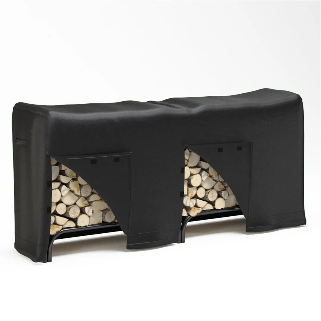 Gibson Living 8 Foot Black Water Resistant Firewood Log Rack Cover, photo 3 of 5