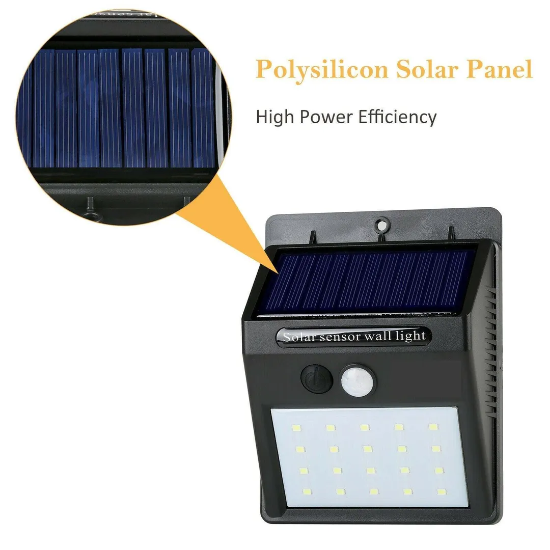 CEES SMIT, INC. Solar Lights Outdoor, Motion Sensor Flood Lights 20 LED Super Bright with 120°Beam Angle, IP65 Waterproof Wireless Solar Spot Lights, Security Lights for Garden, Garage, Driveway, photo 2 of 8