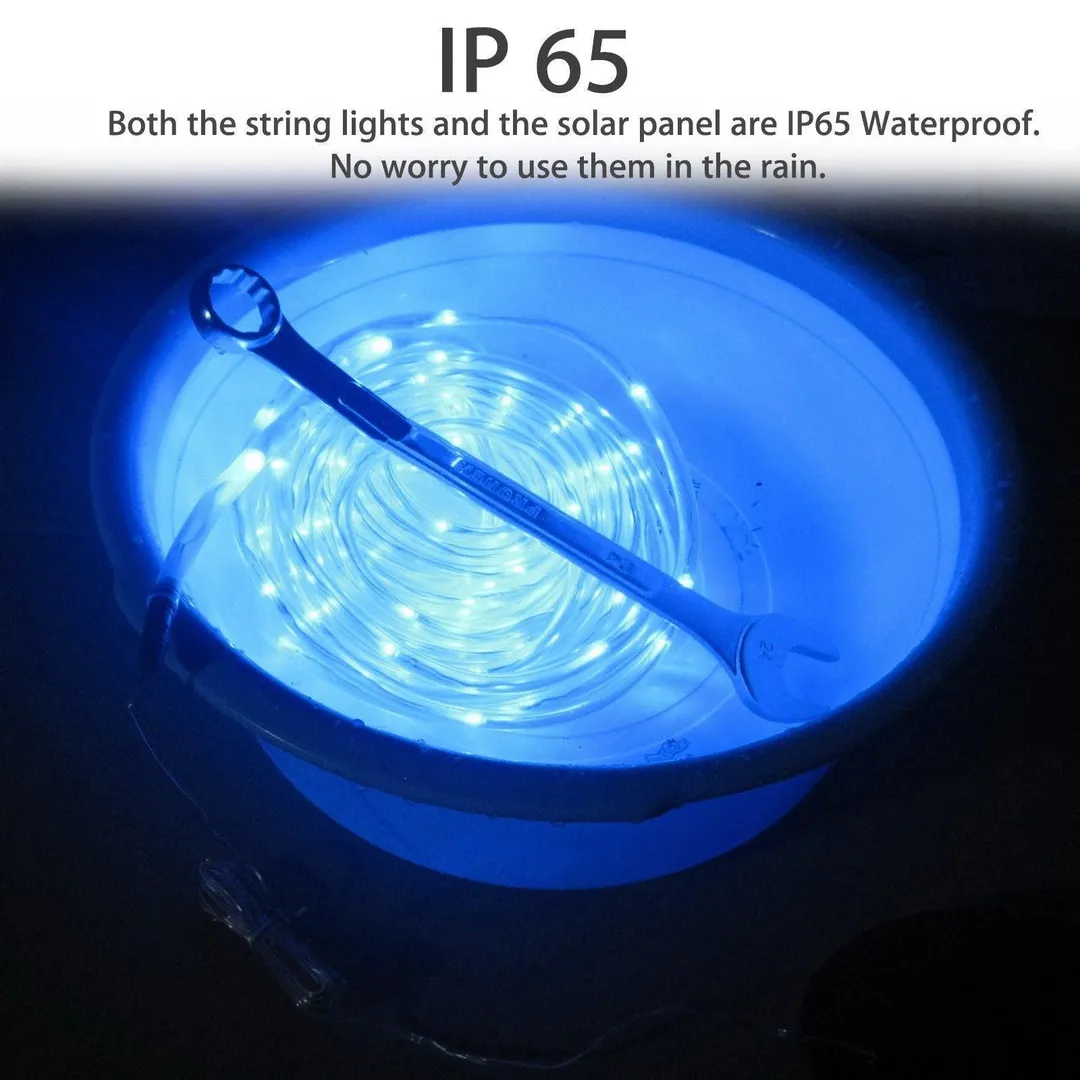 Novashion 100 LEDs 39FT(12M) Solar Rope Tube Lights Waterproof RGB String Light with 8 Lighting Mode Outdoor Garden Lamp Christmas Wedding Party Decor, photo 7 of 18