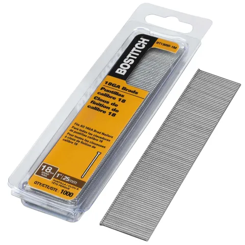 18 Ga. X 1 in. L Coated Steel Brad Nails 1000 pk
