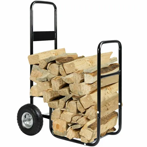 Firewood Carrier Log Wood Mover Hauler Fire Rack Caddy Cart Dolly Rolling