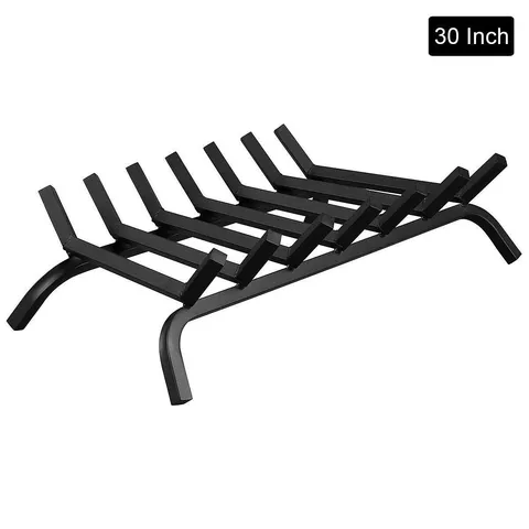 30'' Iron Fireplace Log Grate 3/4'' Heavy Duty Steel Firewood Burning Rack