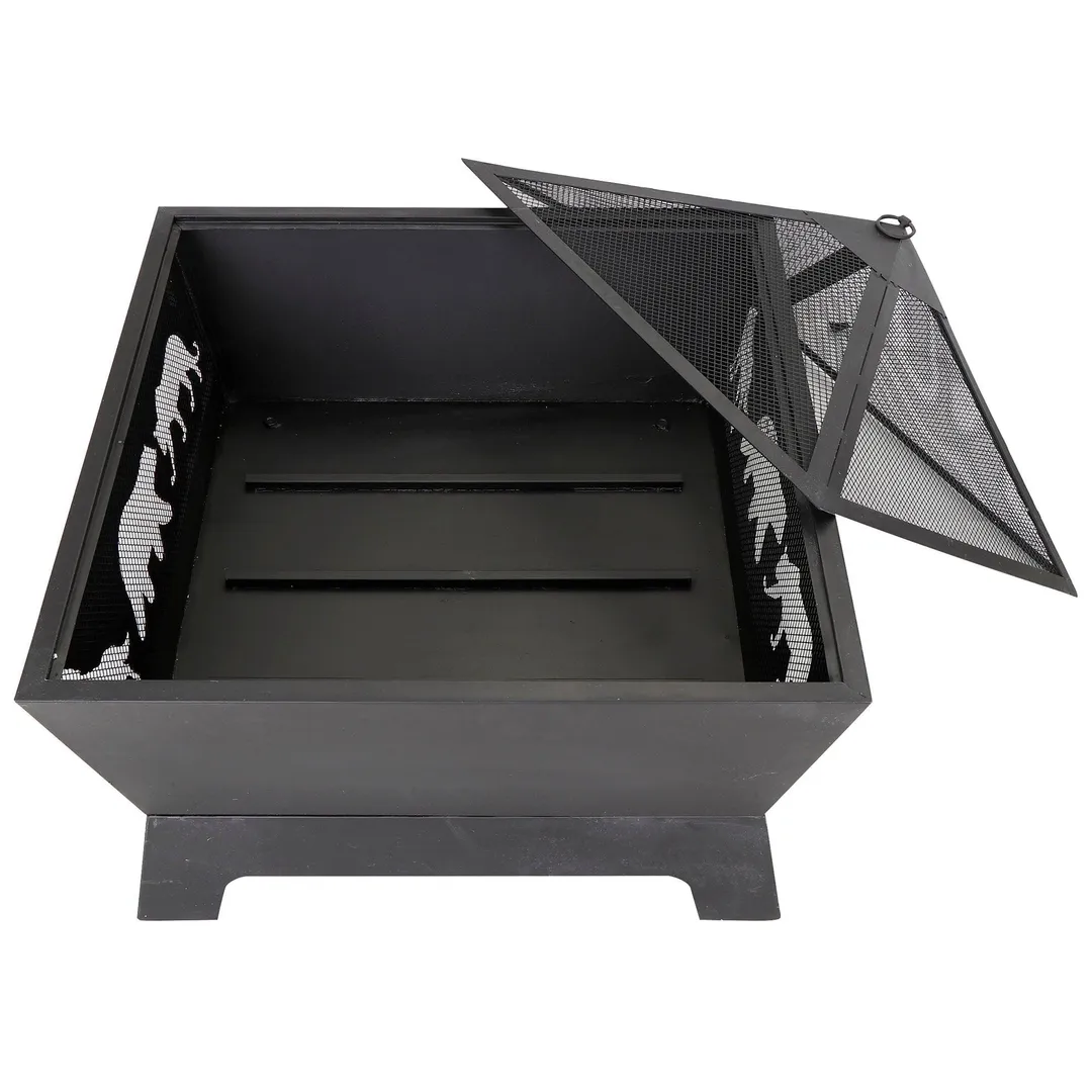 Segawe 26" Metal Iron Pyramidal Guard Fire Pit - Antique Style Burner, Bonus Dacron Weather Cover and Poker, photo 4 of 9