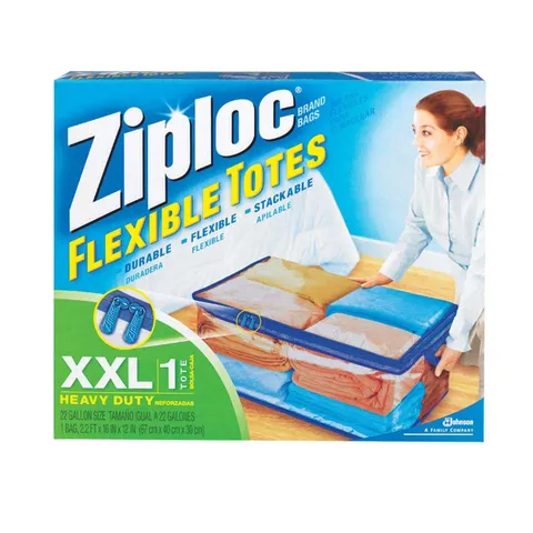 Ziploc 12 in high · 26.4 in wide · 16 in deep Stackable Flexible Tote w/Handle