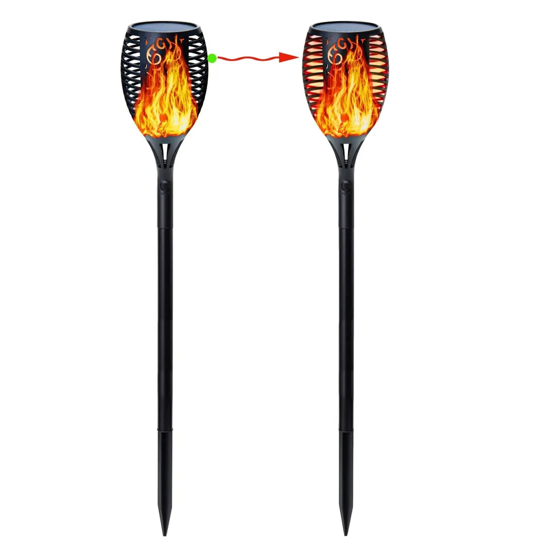 NK SUPPORT Solar Lights Outdoor, 30.7" 96 LED Flickering Flames Solar Torch Lights Garden Lights Waterproof Landscape Lighting Dusk to Dawn Security Dancing Flame Lights,1/2/4 Pack, photo 2 of 8