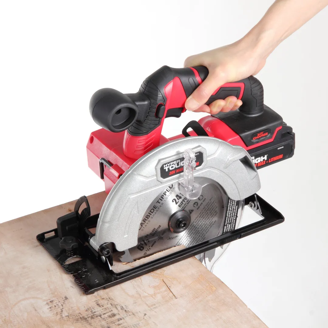 Hyper Tough 20V MAX Lithium-ion Cordless 6-1/2 inch Circular Saw with 1.5Ah Lithium-ion Battery, Charger, Blade & Rip Fence, photo 5 of 8