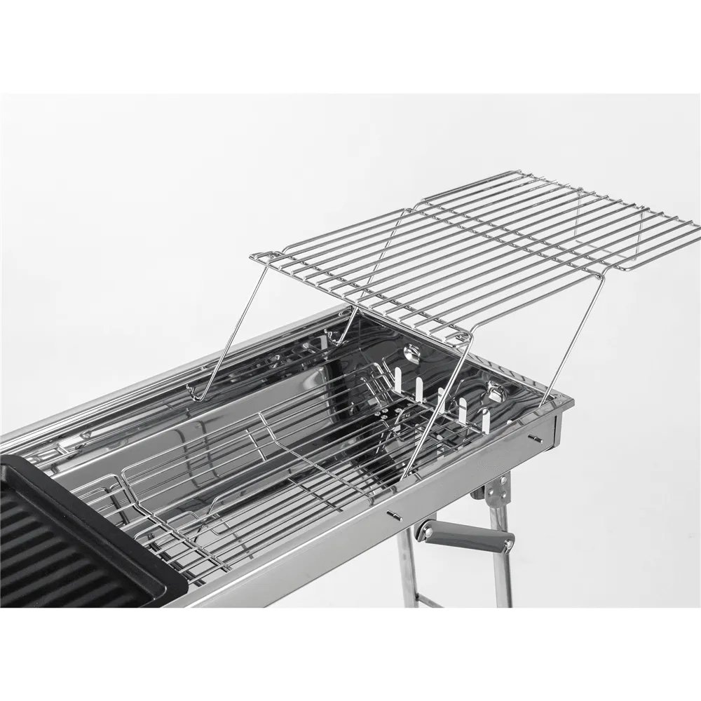 28” Steel Portable Folding Outdoor Tabletop Charcoal Barbecue Grill Stainless Steel for Pit Patio Backyard Meat Cooker Smoker Outdoor Camping Picnics, photo 5 of 8