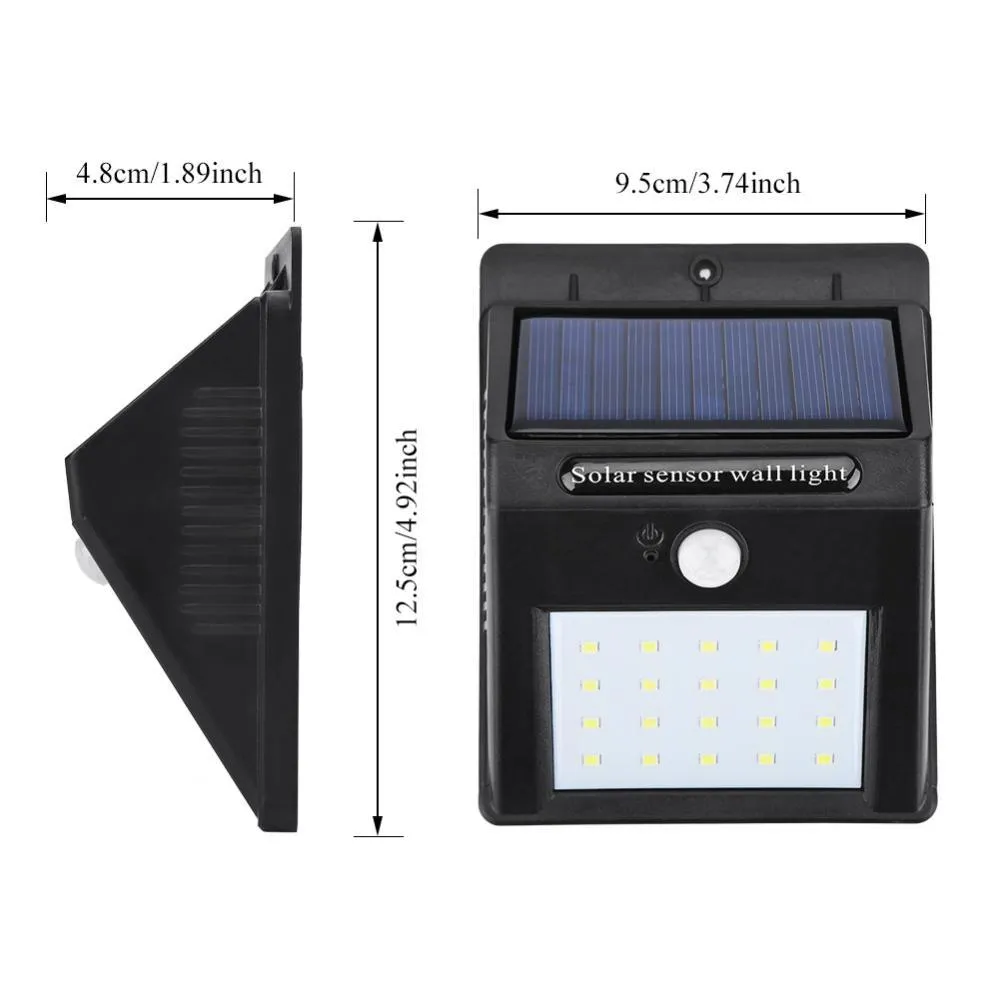 LAFGUR 2 Pack Solar Lights Outdoor Waterproof Wall Light 20 LED Flood Lighting Motion Sensor Auto On/Off Porch Lights for Patio Deck Yard Step Garden, photo 2 of 10