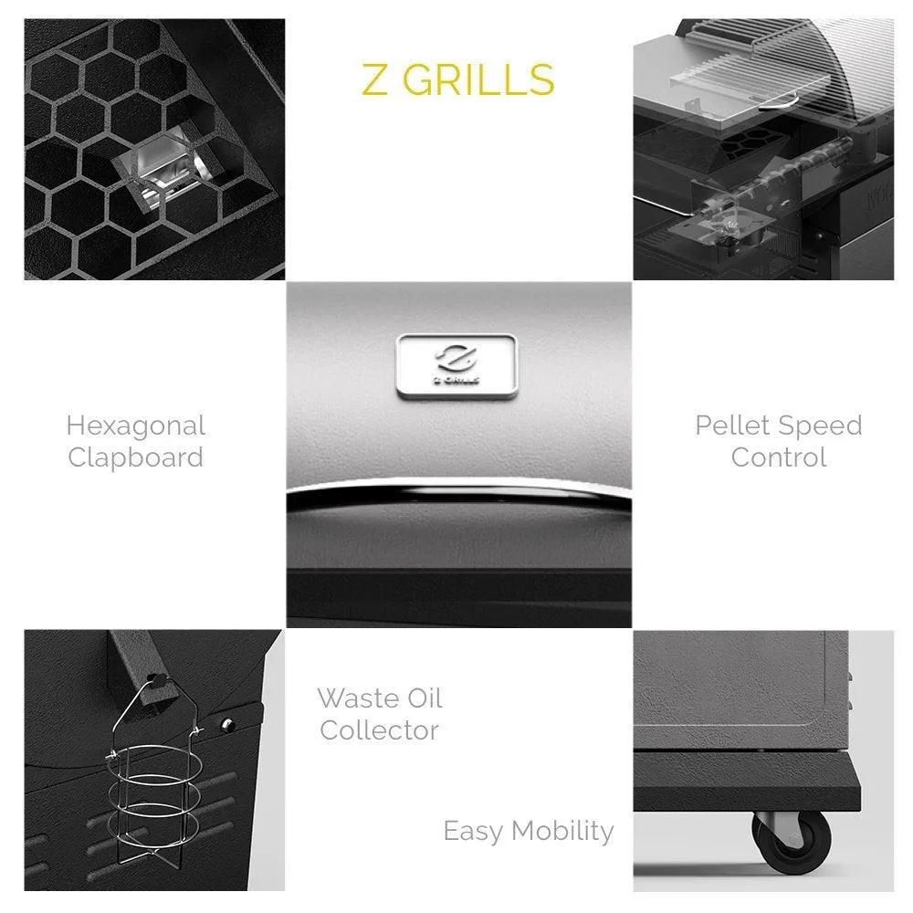 Z GRILLS ZPG-700D 2020 Upgrade Wood Pellet Grill & Smoker, 8 in 1 BBQ Grill Auto Temperature Control, inch Cooking Area, 700 sq in Bronze, photo 8 of 10