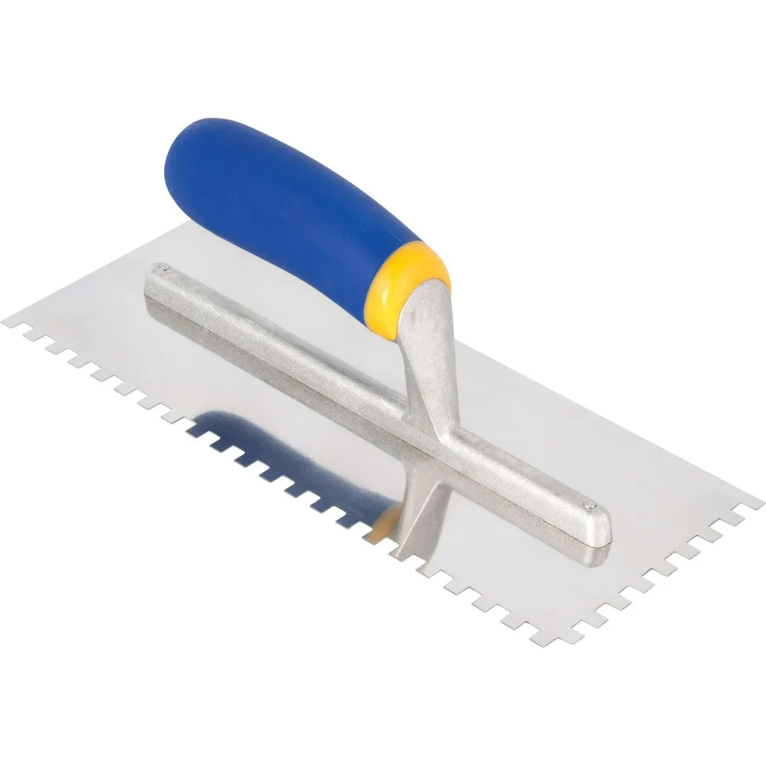 QEP 11 in. W X 4-1/2 in. L Stainless Steel Square Notched Trowel, photo 2 of 3