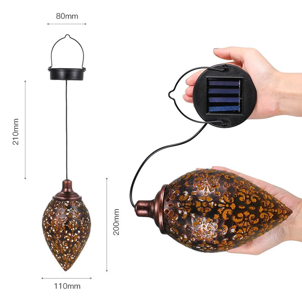Tomshine DC1.2V 0.065W Hanging Solar Lights Tomshine Solar Lantern LED Garden Lights Metal Lamp Waterproof for Outdoor Hanging Decor, photo 2 of 6