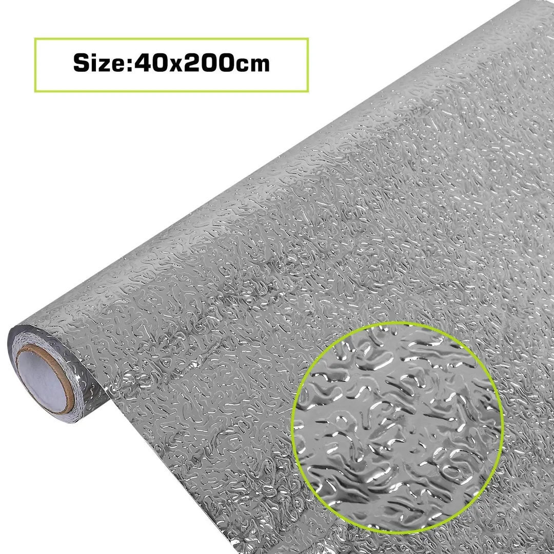 Aluminum Foil Peel and Stick Wallpaper Sticker, Water Oil Proof Wall Paper Sticker for Countertops Kitchen Cabinets Appliance Dishwasher Mini Refrigerator Oven Dryer Covers 15.6x78.7 Inch, 2/1Pcs, photo 8 of 9