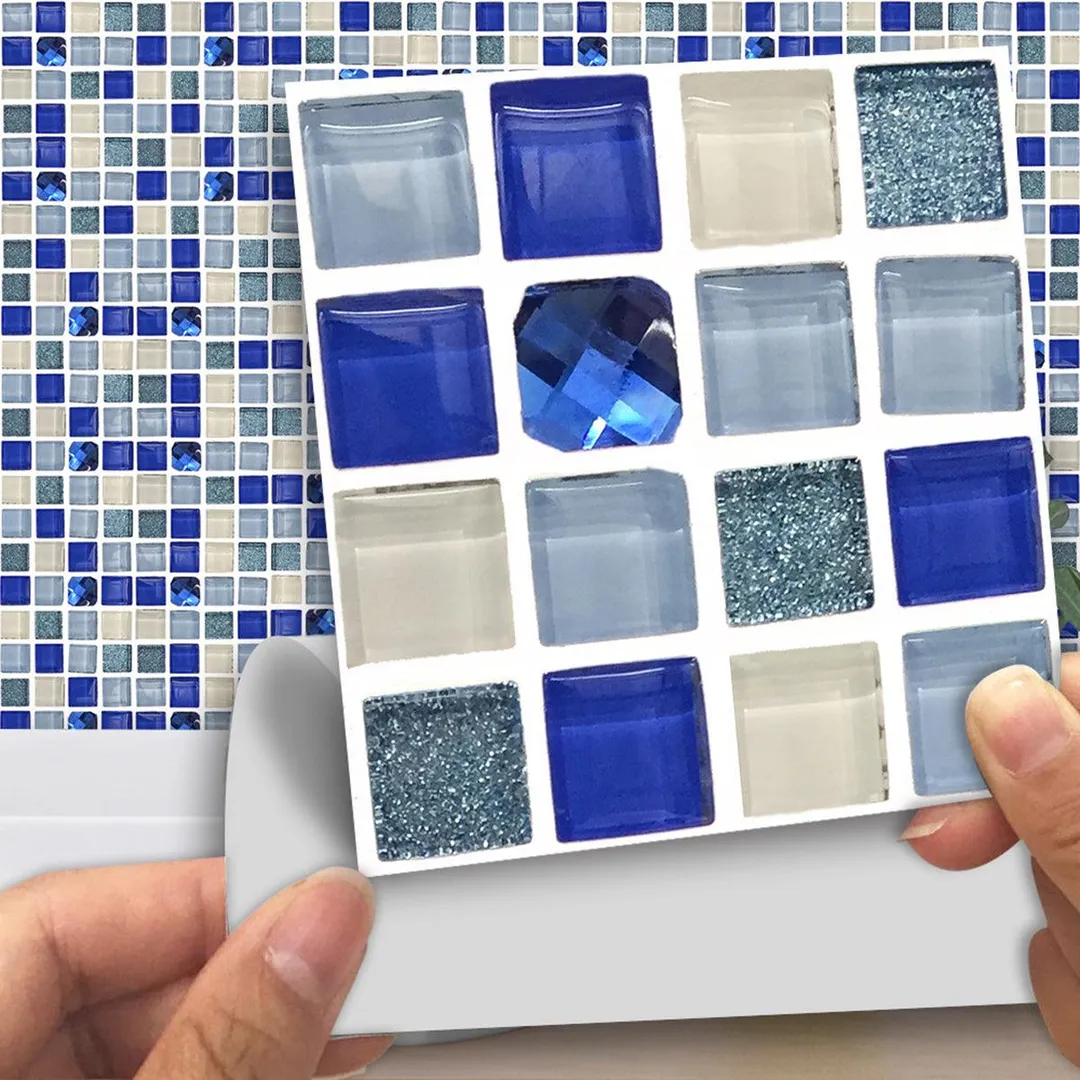 UKAP 10x10cm Moroccan Mosaic Style Wall Tile Sticker Backsplash Peel & Stick Kitchen Bathroom Tile Decal 18/54/90/180 PCS, photo 6 of 9