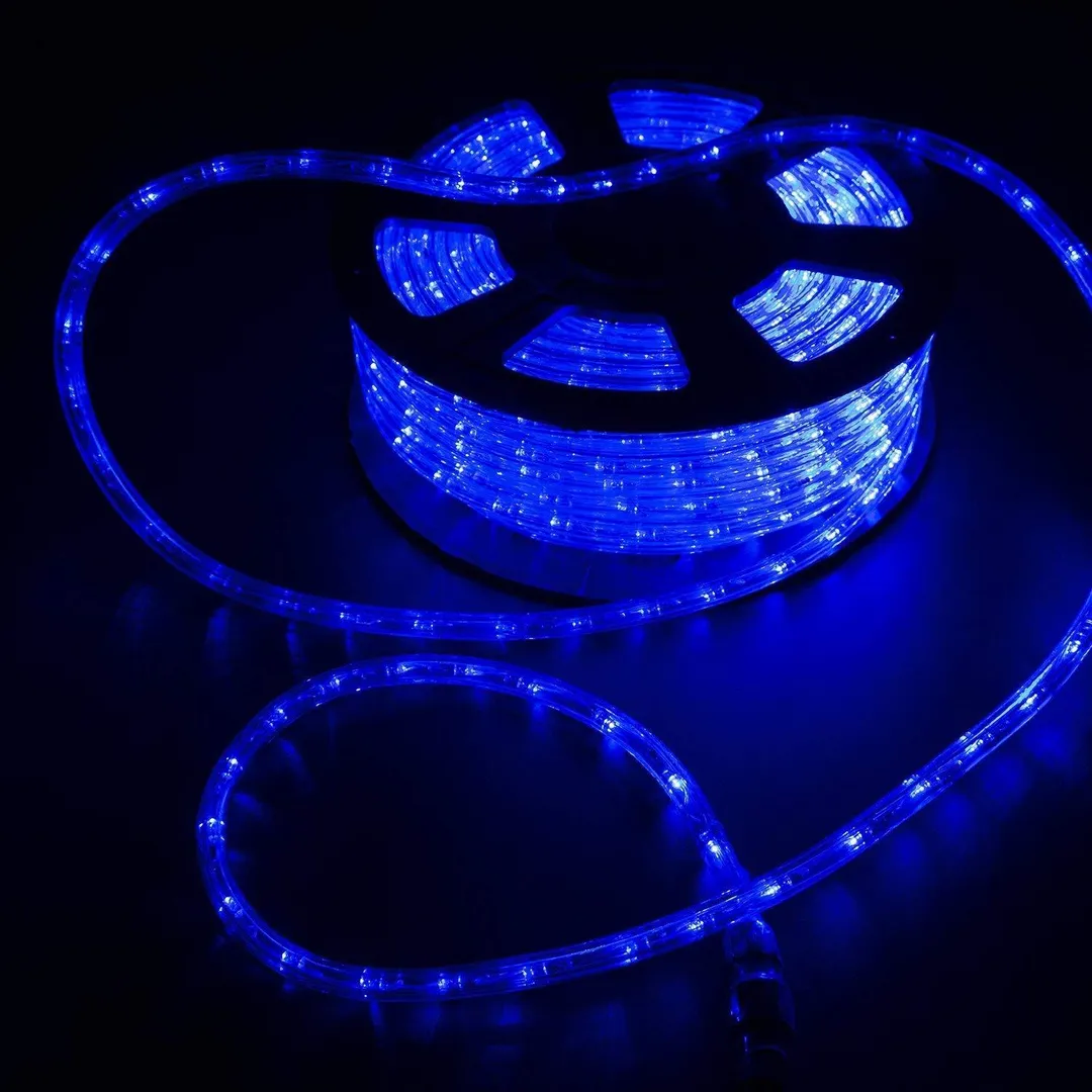 Ainfox 110V 100 Ft. 2 WireLed Rope Lights Strip Waterproof Indoor Outdoor Use for Backyard Party Christmas Thanksgiving Decoration (Blue), photo 10 of 11