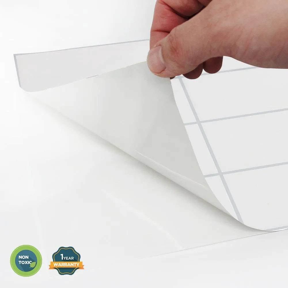 Tic Tac Tiles - 12"x12" Premium Anti Mold Peel and Stick Wall Tile Backsplash in Subway White Straight (10 Tiles), photo 2 of 7