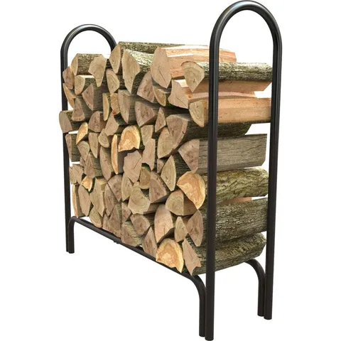 4' Deluxe Log Rack Black