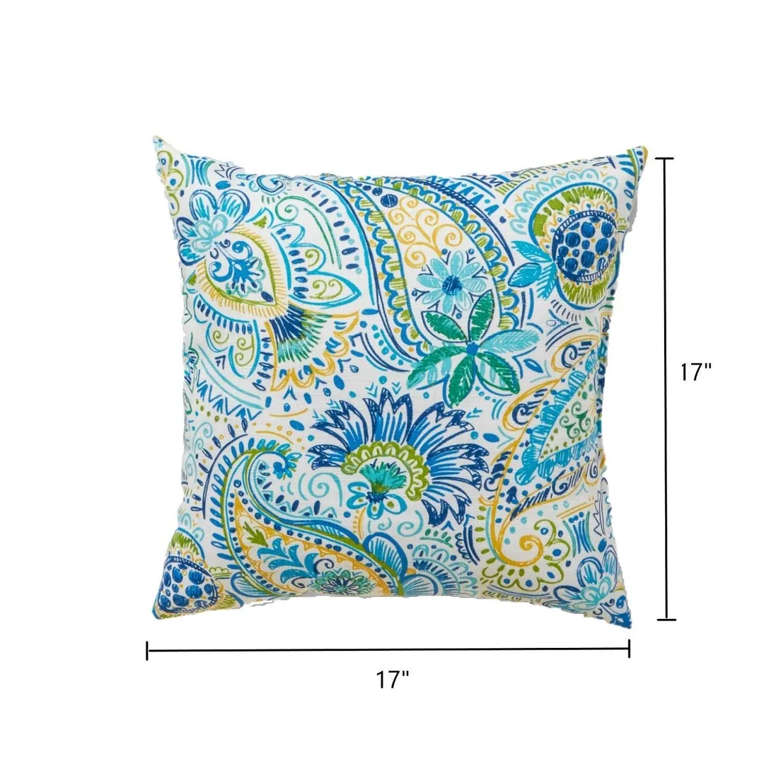 Greendale Home Fashions Painted Paisley Outdoor Accent Pillow, Set of 2, photo 4 of 6