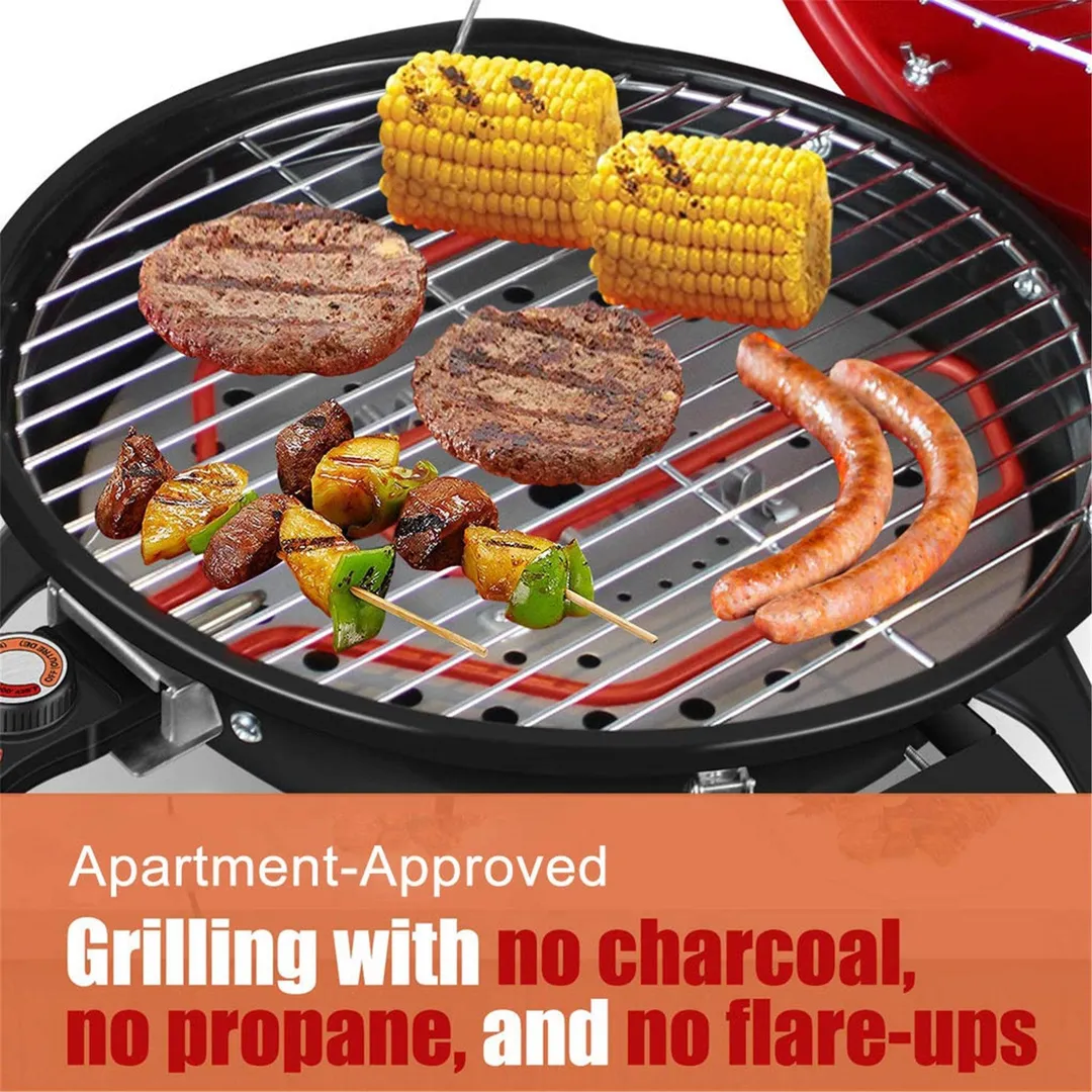 Techwood Electric BBQ Grill Indoor Outdoor Picnic Party Home Garden Camping Roasting Barbecue Stand Grill, photo 6 of 11