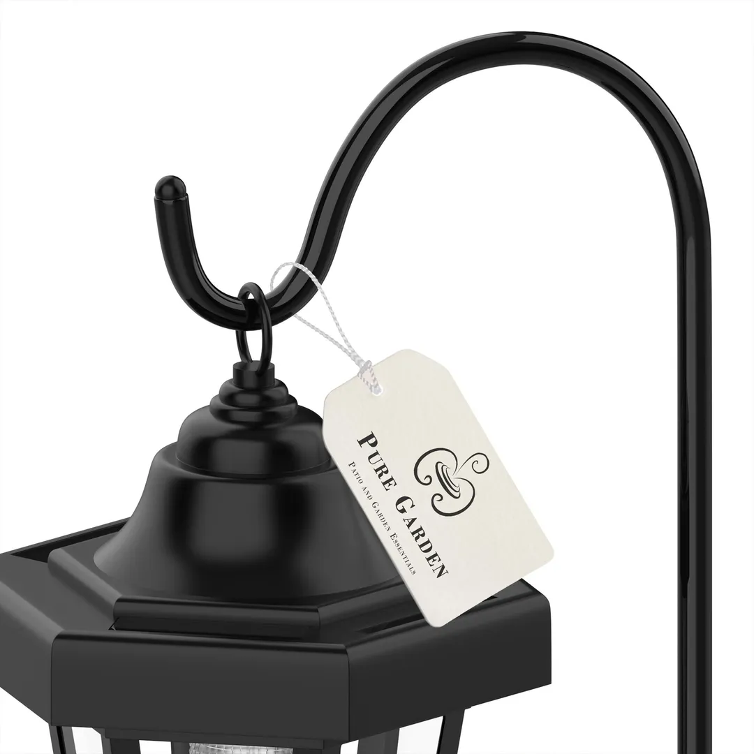 Pure Garden 32" Solar Powered Hanging Coach Lanterns LED Lights by Pure Garden, Set of 2, photo 4 of 8