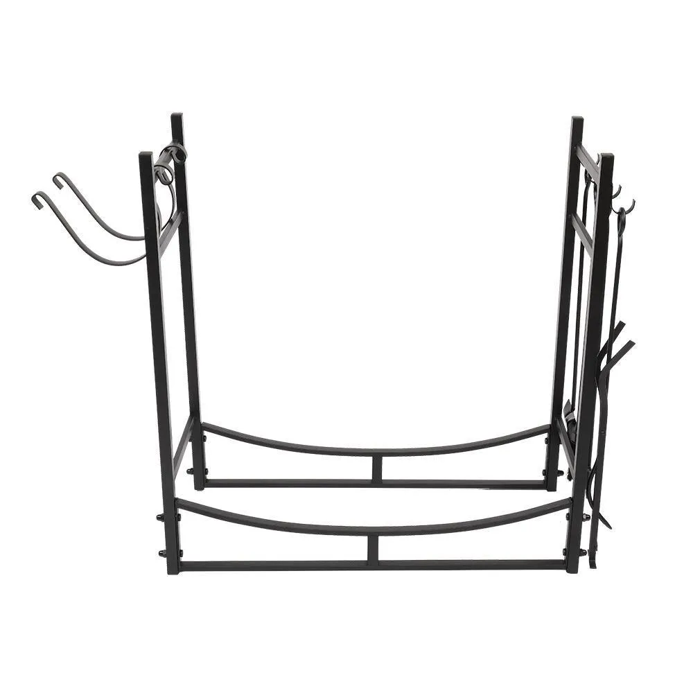 Winado 30" Pipe Metal Steel Firewood Storage Rack Holder For Indoor & Outdoor, photo 3 of 8
