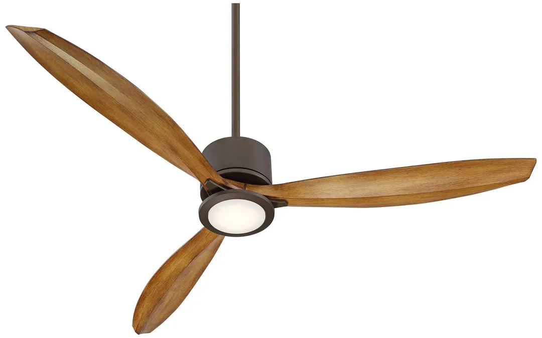 Casa Vieja 56" Casa Vieja Modern Tropical Outdoor Ceiling Fan with Light LED Remote Oil Rubbed Bronze Koa Damp Rated for Patio Porch, photo 6 of 6