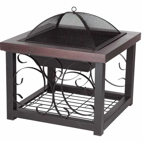 Hammer Tone Bronze Cocktail Table Fire Pit