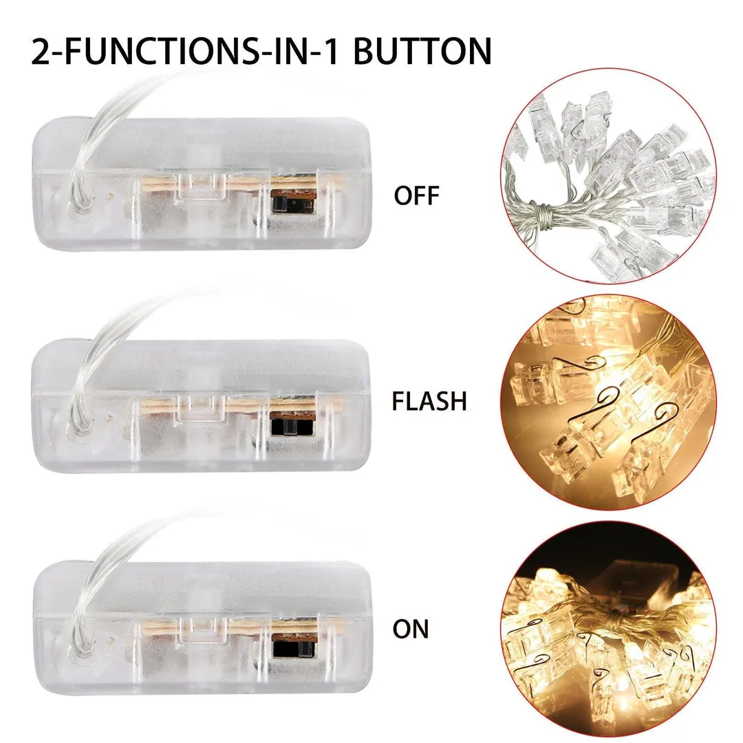 EEEkit 20 LED Card Photo Clip String Fairy Lights Battery Christmas Party Wedding light, photo 4 of 8