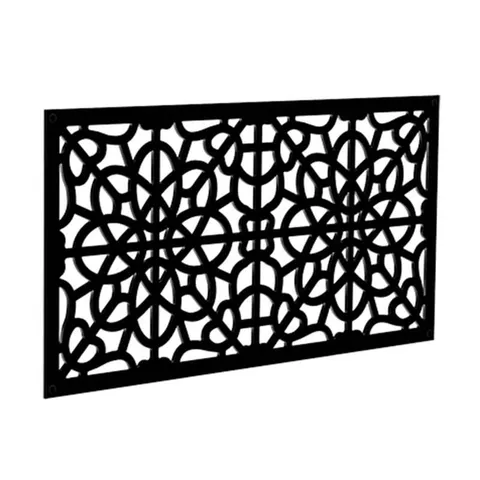 Fretwork 23.87 in wide · 4 ft long Black Polymer Screen Panel