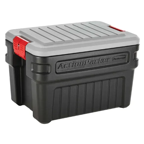 Rubbermaid ActionPacker 17.4 in high · 19.3 in wide · 26.5 in deep Stackable Storage Tote