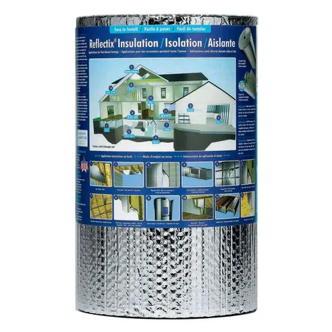 16 in wide · 25 ft long R-3.7 to R 21 Reflective Radiant Barrier Insulation Roll 33 sq ft