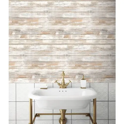 Distressed Wood Peel and Stick Wall Decor Wallpaper