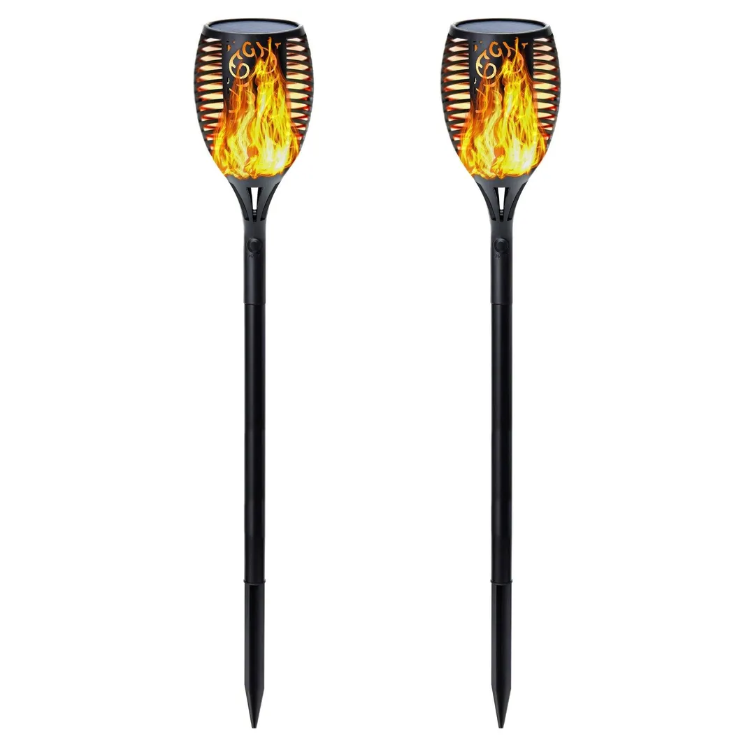 YouLoveIt 2/4pcs 96 LED Solar Torch Lights Flickering Flames Torches Lights Landscape Garden Pathway Light Flames Torches Lights Landscape Lighting for Garden Patio Deck Yard Driveway, photo 5 of 8