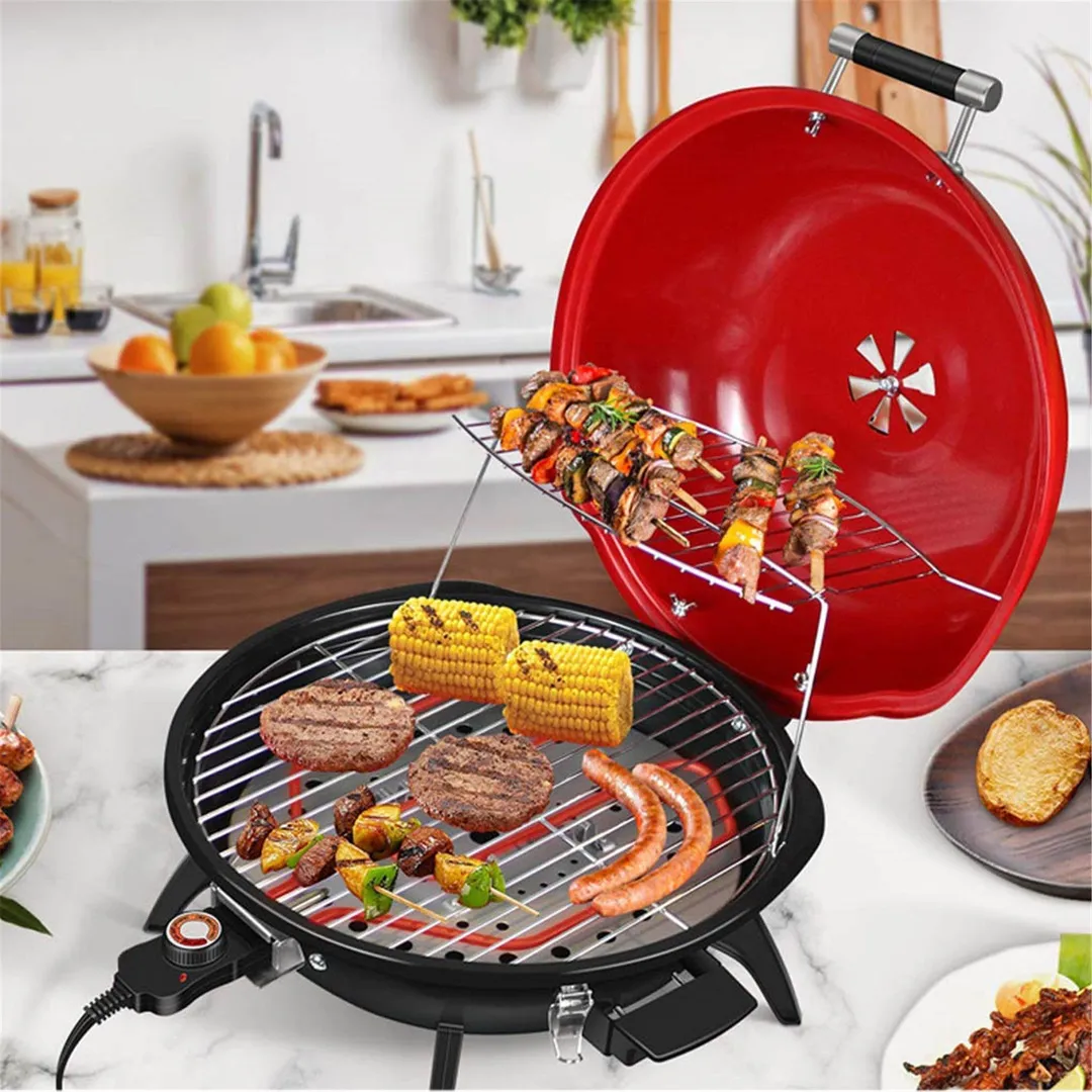 Techwood Electric BBQ Grill Indoor Outdoor Picnic Party Home Garden Camping Roasting Barbecue Stand Grill, photo 2 of 11