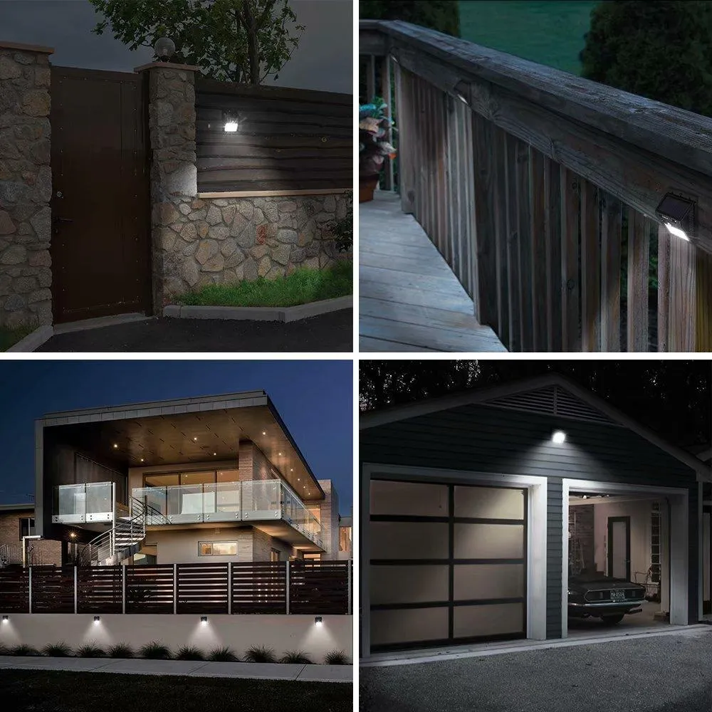 TORCHSTAR LED Solar Motion Sensor Lights, Wireless Outdoor Wall Lights, Outdoor Security Wall Mount Light for Garden, Patio, Black, Pack of 4, photo 3 of 8