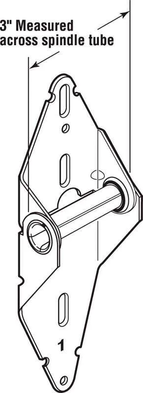 Prime-Line 3 in. W X 1.8 in. L X 0.44 in. D Steel Garage Door Hinge, photo 2 of 2