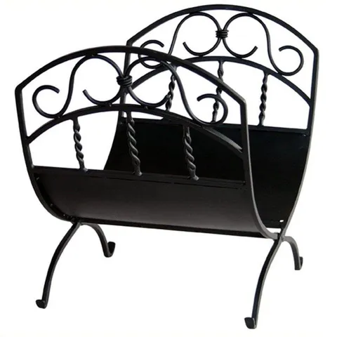 Black Wrought Iron Log Rack