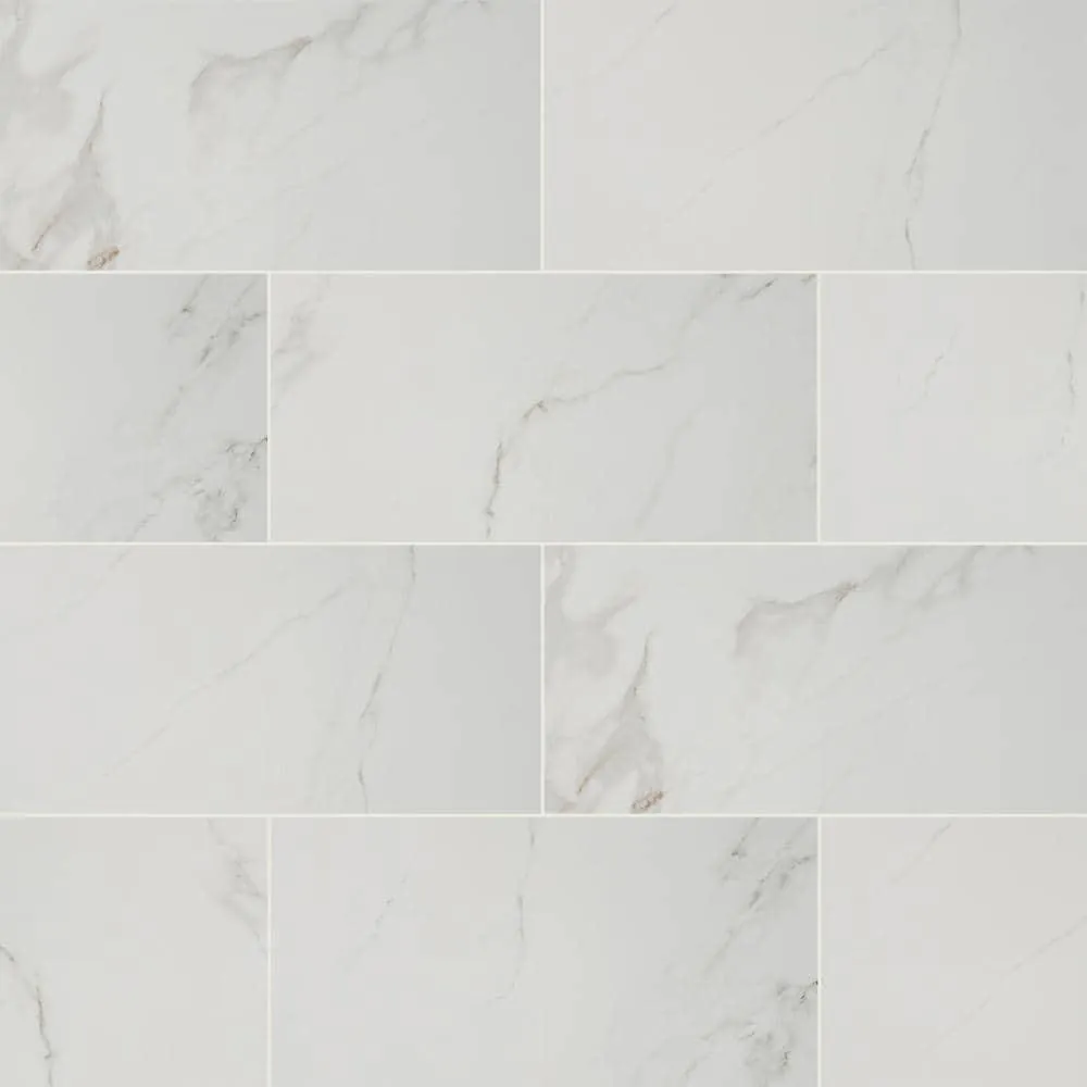 Carrara 24 in. x 24 in. Polished Porcelain Floor and Wall Tile (16 sq. ft. / case), photo 4 of 5